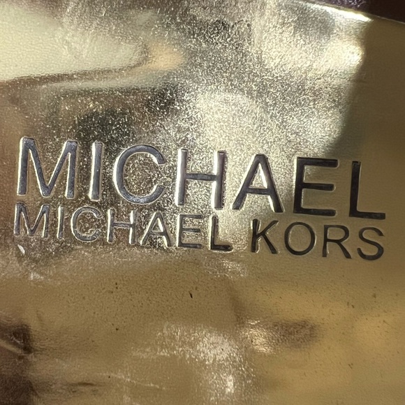 Michael Kors Josephine Tan Leather Wedge Open Toe Sandals Shoes Size 9M - Picture 2 of 12